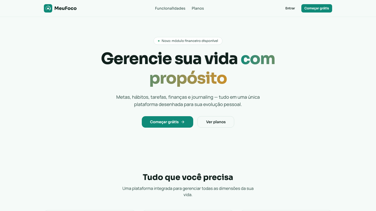 Screenshot do MeuFoco
